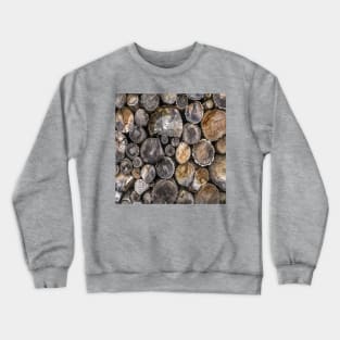 winter rustic scandinavian farmhouse firewood log Crewneck Sweatshirt